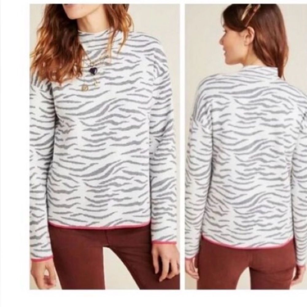 ANTHROPOLOGIE x CHELSEA AND THEODORE Lizzie Mock Neck Sweater-M